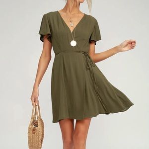 Lulu’s Olive Green Wrap Dress